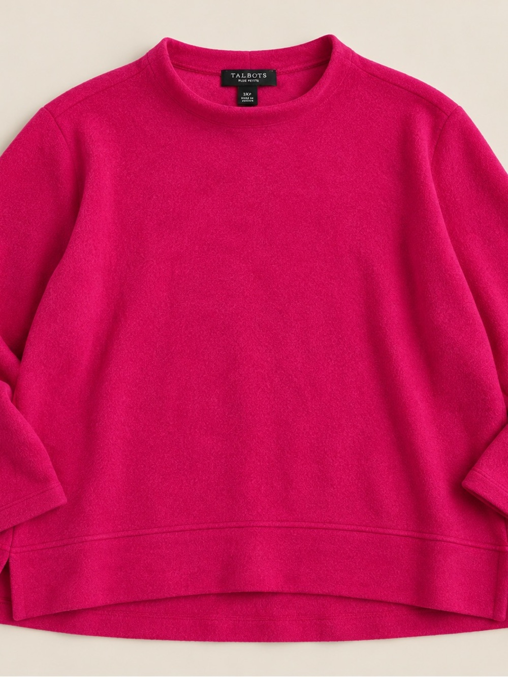 Talbots Plus Petite 3X Pink Fuchsia Soft Knit Pullover Sweater Tunic
